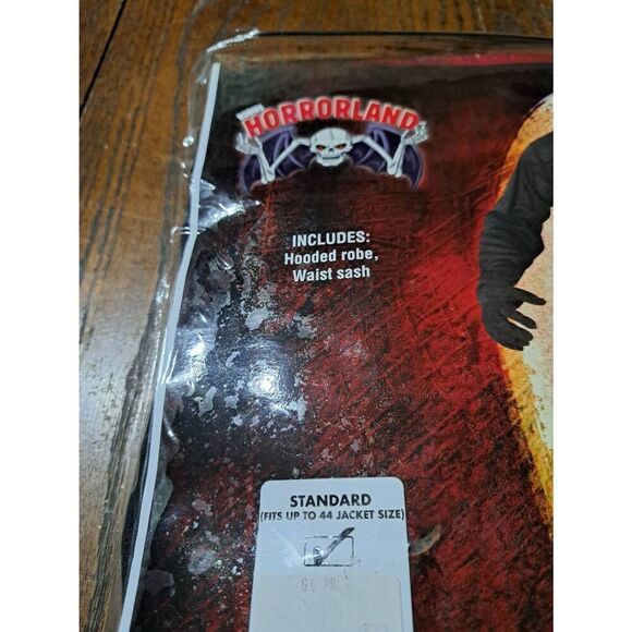 New Mens Standard Size Rubies Horrorland Black Horror Robe Halloween Costume - Picture 2 of 4